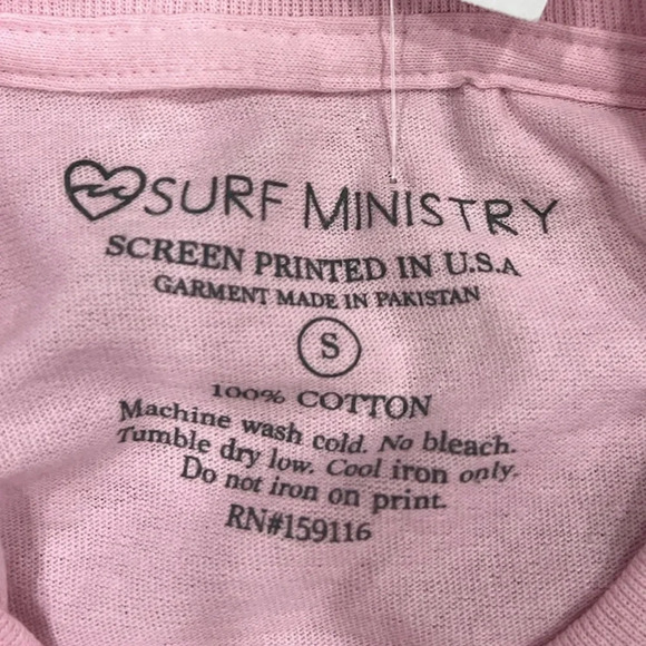 Surf Ministry Pink West Coast Vibes Long Tee Small - Picture 4 of 4